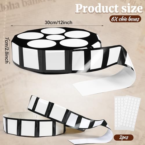 Bucherry 6 Pcs Movie Night Decorations Movie Theater Theme Party Decoration 12 Inch Large Cinema Props Box Film Reel with Filmstrip Centerpieces for Bridal Shower Birthday Party Supplies Film Backdrop