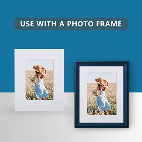 Somime 10 Pack White Picture Mat Set,16x20 Precut Mat for 11x14 Photos, White Core Bevel Cut Acid Free 16x20 Photo Mat with Mat Boards and Clear Bags for Prints, Paints, Frames - size: white 10pc sets 16x20