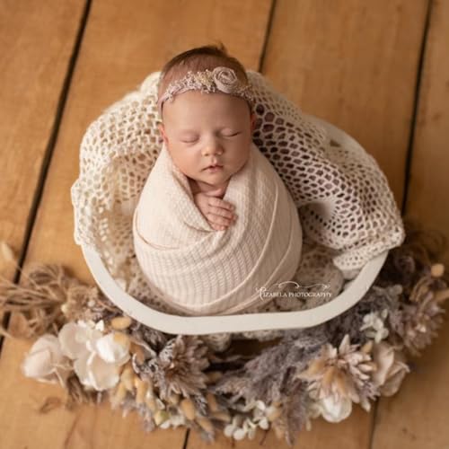 Baby Wrap: Newborn Photography Prop. Boy or Girl Swaddle Wrap and Receiving Blanket for Newborn Photo Props (Beige) - color: Beige