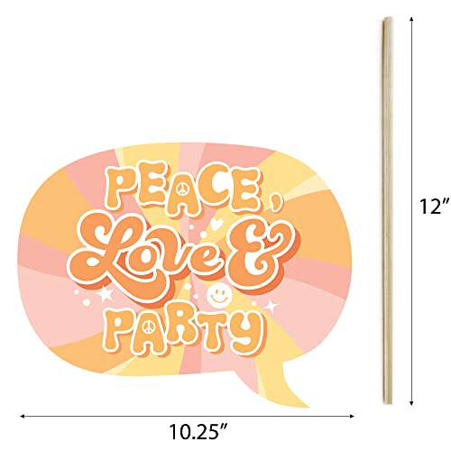 Big Dot of Happiness Stay Groovy - Boho Hippie Party Photo Booth Props Kit - 20 Count