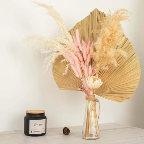 Efavormart 50 Pack 15 inch Blush Rose Gold Rabbit Tail Dried Pampas Grass, Shimmering Bunny Tail Grass Stems for Glamorous Events and Modern Living Room Decor - color: Rose Gold, size: 15"