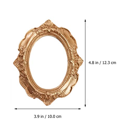 VALICLUD Retro Photo Props Set 4 Pcs Vintage Gold Resin Picture Frames 4.84X3.93 Inch Photography Accessories Home Decor