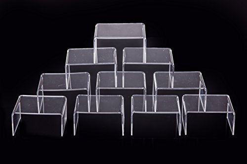 Clear Acrylic Display Risers Showcase for Jewelry, Risers Display for Funko POP Figures,Clear Cake Stands for Candy Dessert Table Decorations 4" x 3''x 2'' (20 PC)… - size: 20 PC