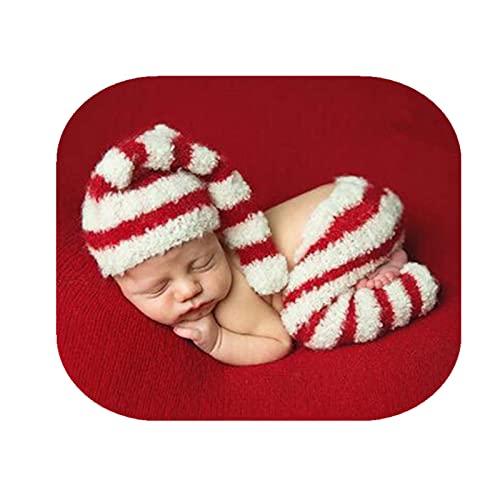 Fashion Cute Newborn Boy Girls Baby Costume Outfits Photography Props Hat Pants - color: Red