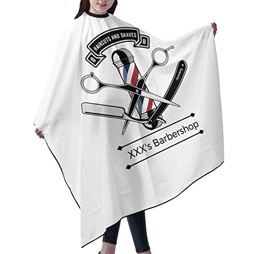 Custom Waterproof Barber Cape Hairdresser Cape, Add Your Photo Text Personalized Barbershop Haircut Salon Cape for Men, Customized Hair Cutting Cape for Home Salon Barbershop - color: Barber Shop-5