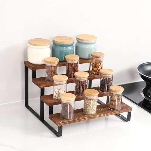 Wooden Cologne Organizer For Men, 4 Tiers Cologne Stand Shelf, Perfume Organizer Holder, Fragrance Display Storage Rack, Gift For Men