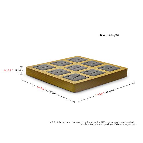 Jewelry Ring Display Tray Solid Wood Display Rings Stand Storage Jewelry Display Props Tray - color: Wsm02502