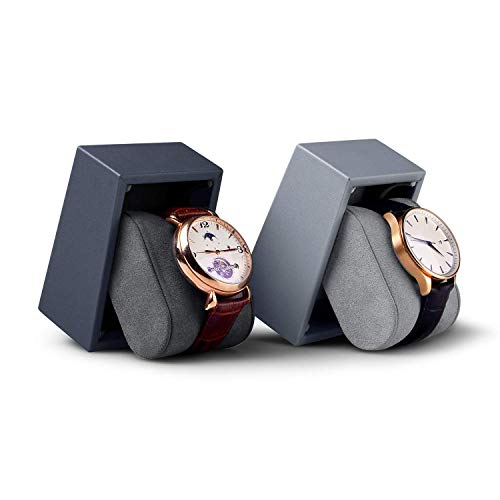Oirlv Premium Leather Single Watch Display Stand Bracelet Wrist Watch Showcase Jewelry Display Holder(Grey) - color: Grey