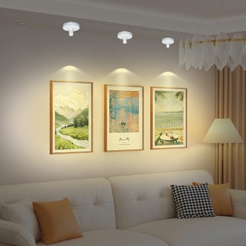 Cordless Spotlight Battery Powered, LED Accent Lighting with Remote and Timer, Display Puck Lights, Stick Uplight for Tree Portrait Gallery Picture Dartboard Painting Art Photo Plant - color: Pure White