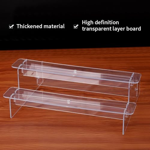 2 Tier Acrylic Keystone Display, Clear Acrylic Display Risers, Perfume Clear Stand Holder 7.87×3.74×3.74 Inch, Cupcake Stand Risers for Jewelry, Dessert, Cosmetics Organizer Tabletop Stand Tool