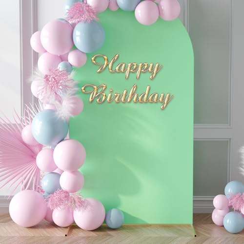 Neatsure Arch Backdrop Stand and Cover Set, 7.2FT Metal Photo Balloon Arch Backdrop Stand for Wedding Birthday Party Baby Shower Ceremony Graduation Decoration, Green - color: Green, size: 7.2FT