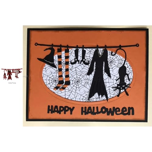Lapoo Festivals Metal Cutting Die for Scrapbooking - Durable, Cut Stencils for DIY Scrapbook Photo Album Decorative Paper Card, Card Making Supplies, Embossing (Witch B 4.8 x 2.7 in) - style: Witch B 4.8 x 2.7 in