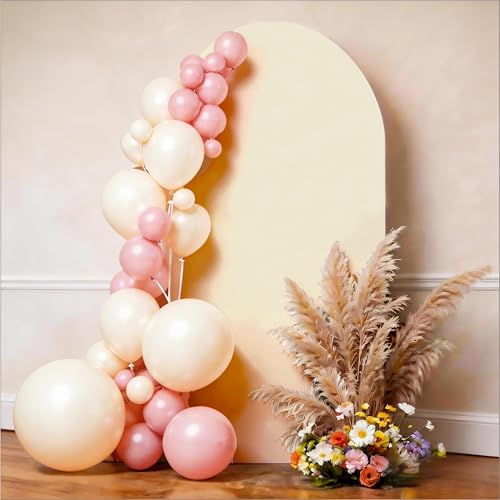 6FT Arch Backdrop Cover Ivory Spandex Chiara Backdrop Covers for Wedding Anniversary Engagement Birthday Party Photographic Photo Backgrounds Decor - color: Ivory, size: 6 FT