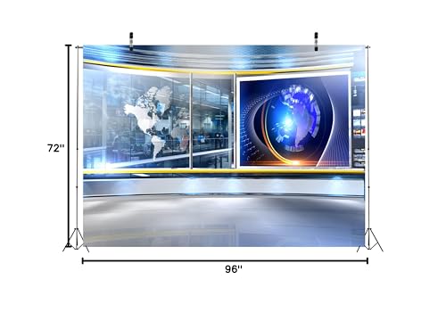 Fabric 8x6ft News Broadcast Backdrop TV Show News-Television Hall Interior Scene Photograohy Background Record News Report Business Study Backdrop Host Portrait Studio Props - size: 8x6FT