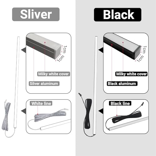 HAMRVL Black LED Recessed Lighting Kit - 6pcs DC12V Warm White Slat Wall Lights with Smart Switch,3000k Self-Adhesive Wall Panel Lights for Wood Slat Wall Panels, Headboards, Stairs, Media Wall Panels - color: black - Warm White 3000k, size: 42in+26in+18i