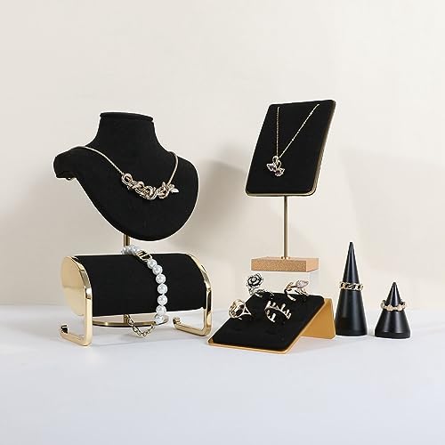 black Jewelry ring holder for women, retail ring display, small velvet ring storage organizer【Velvet Ring Holder-Black 】 - color: Black