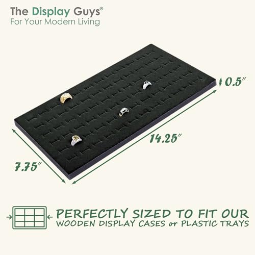 TheDisplayGuys For Your Modern Living 2-Pack 72-Ring Holders Velvet Foam Padding Jewelry Inserts - Tray/Case Liners - Retail Display, Storage (Black) by The Display Guys - color: Black, size: Ring Slots - 72