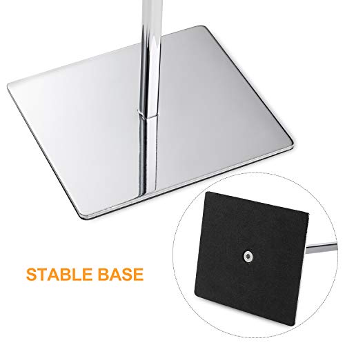 Polmart Countertop Adjustable Display Stand Stand for Purses/Handbags, Wreaths, Wigs, Hats and Crafts (T-Stand, Silver) - color: Silver
