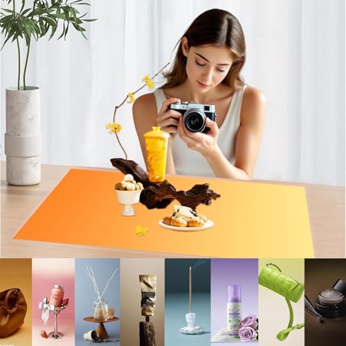 8PCS 16Patterns Product Photography Backdrops: Flat Lay Seamless 34x23in Gradient Paper Props - Tabletop Photo Backdrop Shoot for Jewelry Cosmetics Food - color: Blue