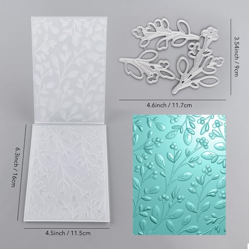 3D Embossing Folder and Metal Die Set for Card Making,Texture Fades Flower Background Embossing Template Paper Card Embossing Stencil for DIY Scrapbooking Photo Album Card Paper Craft Decoration - color: Flower