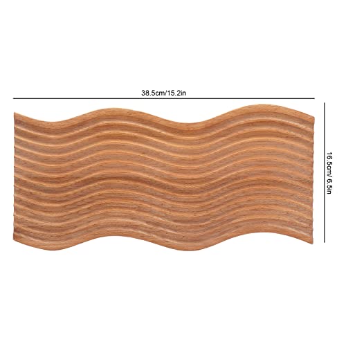Wooden Bread Dessert Tray, Natural Beech Wood Multifunction Serving Tray, Geometric Design Bread and Dessert Plate for Home Kitchen, Parties, and Food Photography (Water Ripple) - size: 15.7" x 7.1" x 1.2"