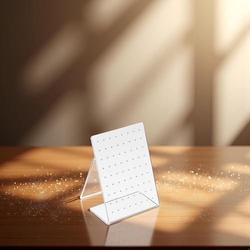 BWESOO White Earrings Stand Display Showing Showcase Rack Ear Cuff Studs Holder Hanger Hook 72 Holes 36 Pairs 72 Holes translucent Jewelry Towers