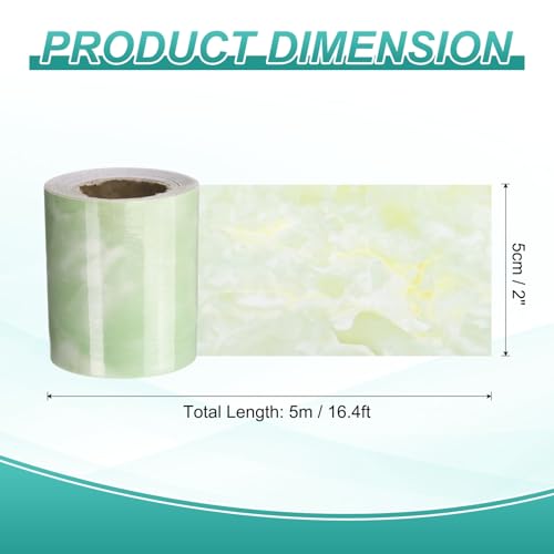 HARFINGTON Wood Grain Wallpaper Border 2" x 16.4ft PVC Self-Adhesive Textured Frame Sticker Waterproof Wall Decorative Wallpaper for Floor Door Table Cabinets Desk, Agate Green - color: Agate Green, size: 2" x 16.4ft