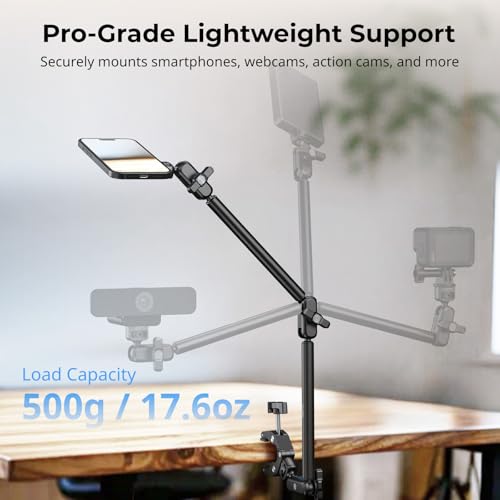 SMALLRIG Desktop Clamp Magic Arm Kit for MagSafe for iPhone, 55cm / 21.6" Two-Stage Adjustable Flexible Arm with Secure Grip for Smartphone, Webcam, Action Cameras - 5626 - style: Double Ball Joints for MagSafe