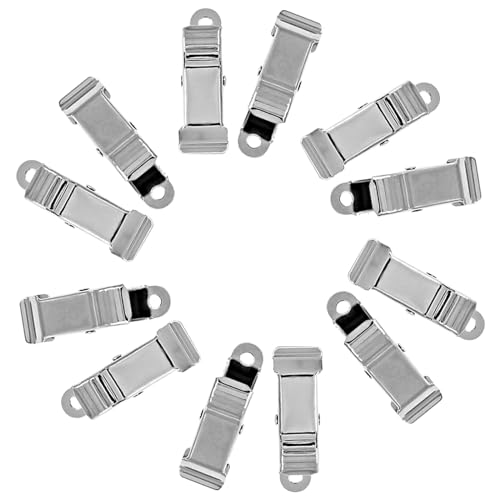 Hordion 20 Pcs Mini Alligator Clips 1/2 Inch Wide, Metal Crocodile Clamps Small Alligator Clamps Spring Clips for Photo Curtain Crafts, Silver