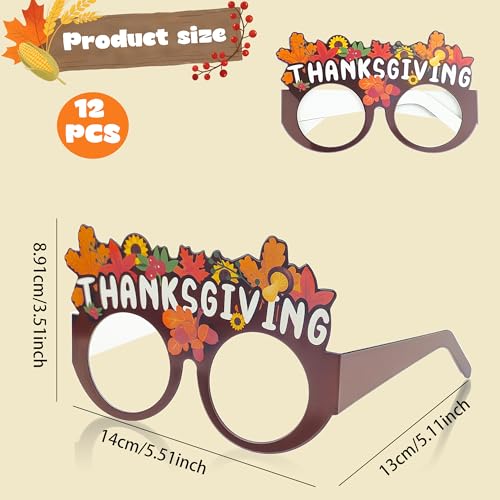 Thanksgiving Outfit Women - 12 PCS Paper Eyeglasses - Thanksgiving Dress Shirts Pajamas Sweatshirts for Girls | Friendsgiving Decorations Decor Party Supplies Essentials for Adults - color: Orange