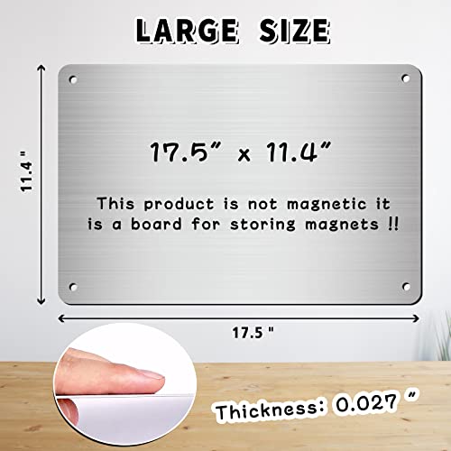 2Pack Magnetic Board 17.5" x 11.4" Magnet Bulletin Board is Suitable for displaying Notes, Photos, Magnetic Letters,Suitable for Walls, refrigerators, cabinets, etc (Silver) - color: Silver, size: 2Pack