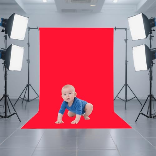 Red Photo Backdrop for Photoshoot, Red Photography Backdrop for Portraits, Fabric Background for Product Photography and Video Creation 3FTx5FT - color: Red, size: 3x5 FT