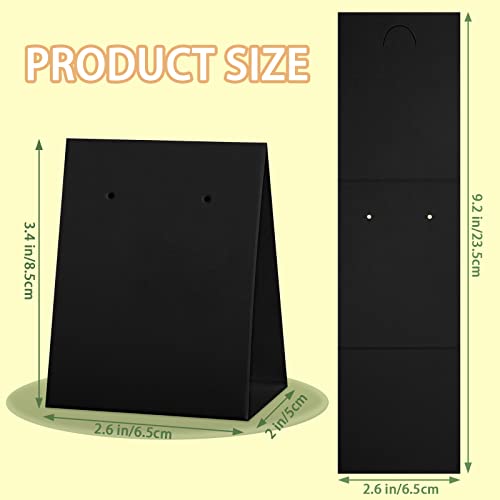 100 Pcs Standing Earring Display Cards Holders Paper Hanging Earring Packaging for Small Business Jewelry Packaging Supplies Selling DIY Retail Show Photography Props(Black) - color: Black