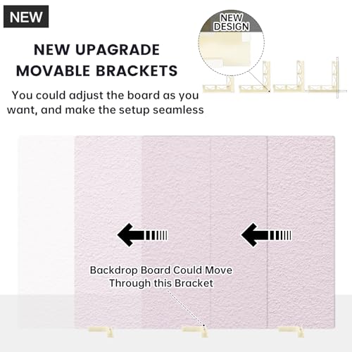 5PCS Photography Backdrop Boards with 4 Brackets, 16x16 Inch Coarse Sand Backdrop Board for Food Jewelry, Cosmetics and Ornaments Shooting - color: pearl shell/light pink/nude/light green/dark gray