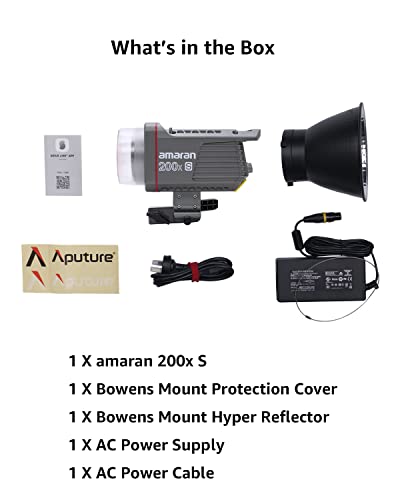 amaran 200x S 200W Bi-Color LED Video Light,Bluetooth App Control Studio Light,DC/AC Power Supply Bowens Mount Silent Fan Photography Lighting(amaran200xs)