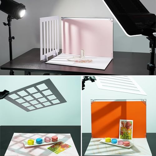 Yoocheese Product Photography Photo Props: Food Jewelry Make-up and Small Product Flat Lay Photoshoot Backdrops - 2pcs Light and Shadow Boards for Table Top Product Phogography(12x11.5inch)