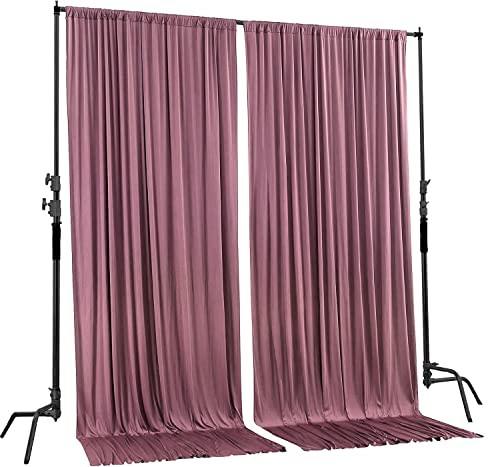 AK TRADING CO. 10 feet x 10 feet Dusty Rose Polyester Backdrop Drapes Curtains Panels with Rod Pockets - Wedding Ceremony Party Home Window Decorations - color: Dusty Rose, size: 60"W x 120"L (Pack of 2)