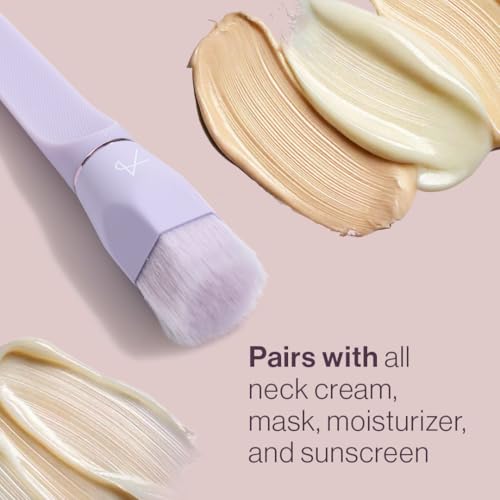 Anisa Beauty Neck Treatment Brush | Skincare Application Tool For Neck Cream, Masks, Moisturizer & Sunscreen | Soft Vegan Fibers for Smooth Application on Neck & Décolleté