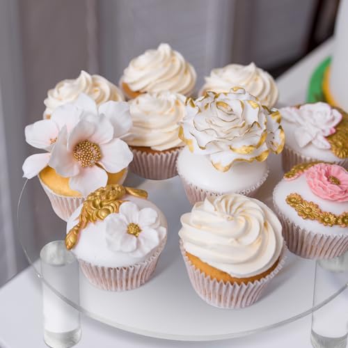 3 Pcs 6 Inch Round Acrylic Risers Display Stands Small Clear Round Acrylic Display Riser for Cake Food Jewelry Figurines Collectibles Table Decor Organizer - size: 6”