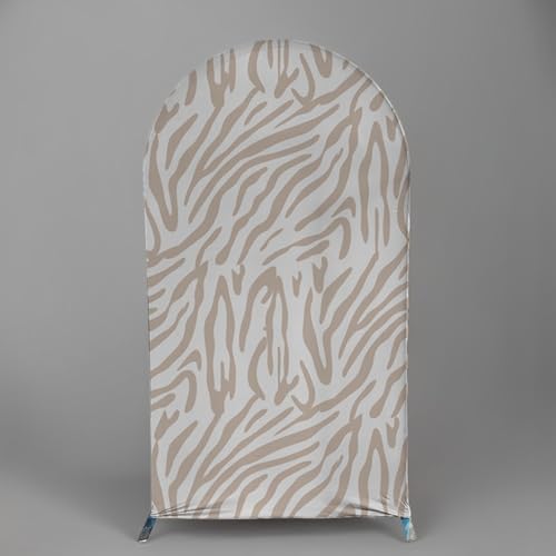 Jungle Zebra Animals Arch Backdrop Cover for Wild Safari Birthday Party Arched Background Stand Stretchy Fabric Covers Baby Shower Boys Parties Banquets Decorations2.6x6FT - color: 11zebra, size: 2.6x6ft cover