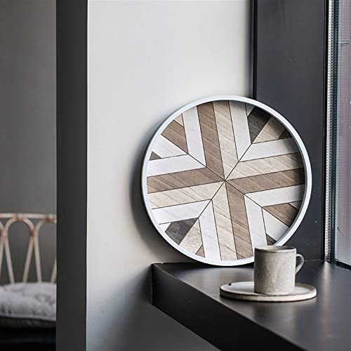 Tray for Coffee Table Decorative Tray Style Round Wooden Tray Storage Accessories Photography Props Tea Set Tray Charcuterie Boards
