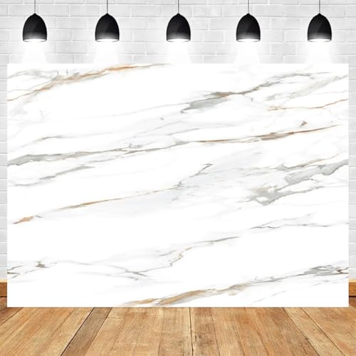 5x3ft White Marble Backdrop with Gold Gray Veins Photography Background for Party Wedding Event Banner Decoration Photo Booth Props - color: Color 12, size: 5x3ft