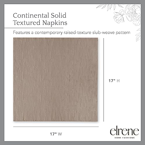 Elrene Home Fashions Continental Solid Texture Water and Stain Resistant Fabric Dining Napkins, Set of 4, 17"x17", Taupe - color: Taupe, size: 17" x 17" (Set of 4)