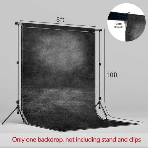 8x10ft Fabric Black Abstract Texture Photography Backdrop (No Stand No Clips) Portrait Photoshoot Background Adult Newborn Child Headshot Photo Studio Props Booth Rod Pocket On Top - color: Black, size: 8'x10'