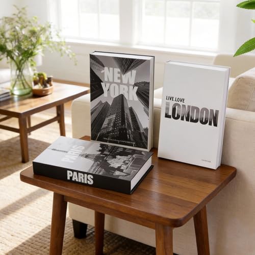 3 PCS Faux Decorative Books for Home Decor-Coffee Table Books Decor-Aesthetic Fake/Faux Books (3-Paris London New York Shipaitu 2-liti) - color: 3-paris London New York Shipaitu 2-liti