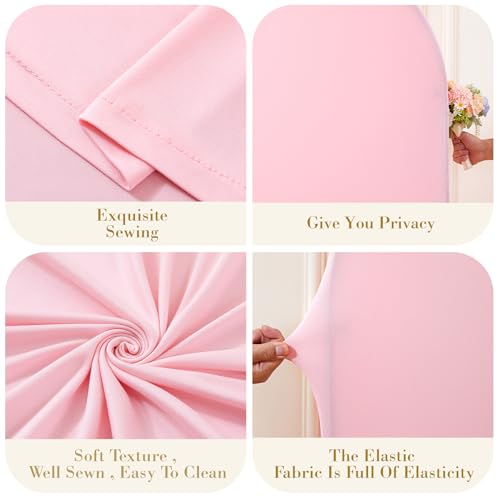 Pink and White Arch Cover 6ft Spandex Baby Shower Arch Backdrop Cover for Girls Birthday Party Bridal Shower Wedding Balloon Arch Stand Cover Gender Reveal Photo Arch Covers Stretchy Backdrop - color: White Pink, size: 6FT