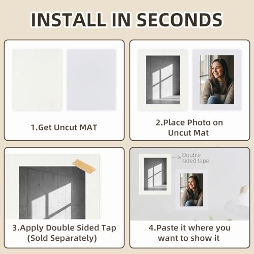 Somime 25 Pack Embossed Backing Boards Only, 12x12 Uncut White Mat Board, Acid Free Backer Boards Ideal for Photos, Pictures, Prints, Frames, and Artwork - size: 12x12