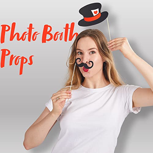 Joyin Toy Photo Booth Props 66 Pieces,Multicolor Kit for Graduation Wedding Party Supplies Favors,with Stick, Hats, Glasses, Mouth, Bowler, Bowties