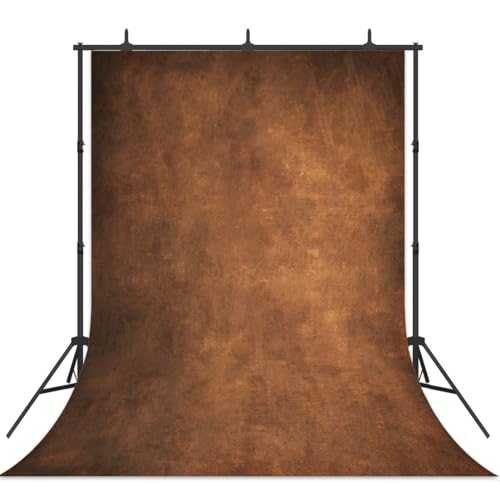 Vintage Brown Vinyl Photography Backdrop — Rustic Retro Textured Photo Background for Portraits, Studio, Video Recording, Parties, Product Shooting — Durable Non-Glare Vinyl Surface (5x7ft)