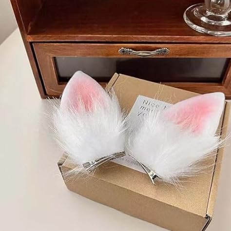2pc Women Bunny Rabbit Ear for Easter Halloween Cosplay Costume Prop Hair Accessories s (White, Onesize)